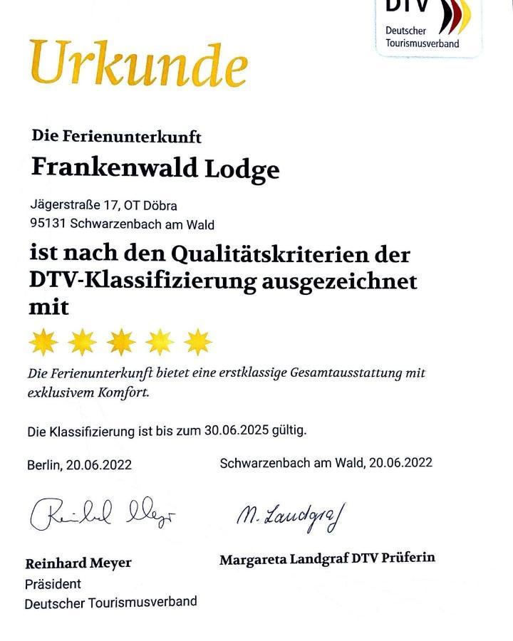 Frankenwald-Lodge Schwarzenbach am Wald 외부 사진